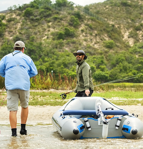 Inflatable Boat in lake